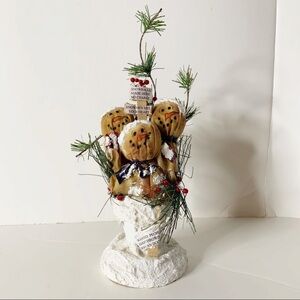 Flocked Snowmen Trio Statue From Germany